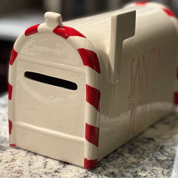 Rae Dunn Red and White Santa Post Mailbox - Picture 3 of 4